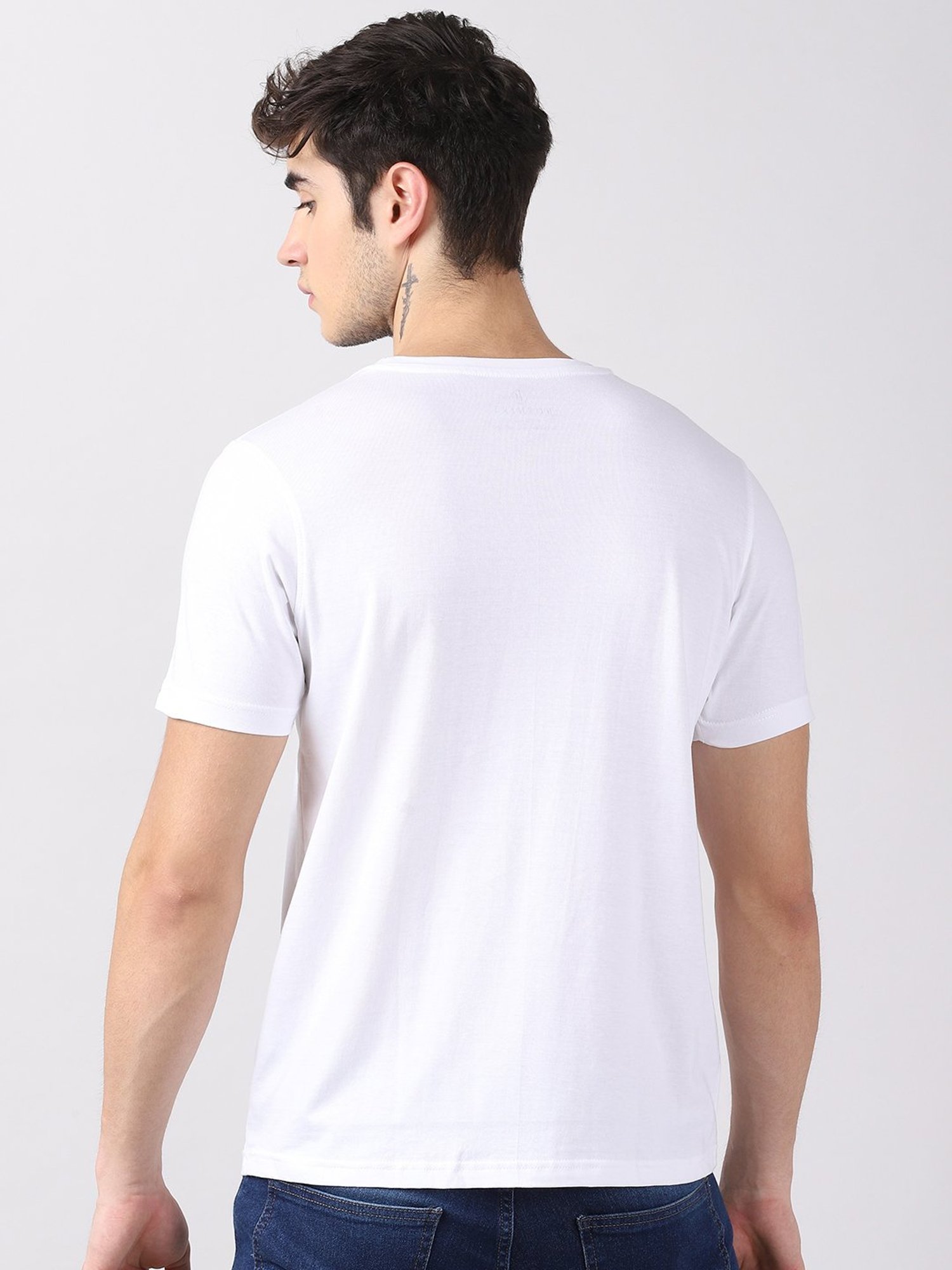 Bushirt White Cotton Crew T-Shirt