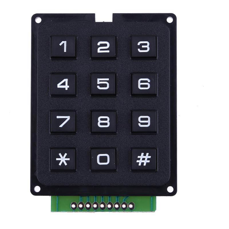 Portable Mini Telephone Panel Keyboard Black 4x3 Array 12 key Momentary Pushbutton Switch High Quality