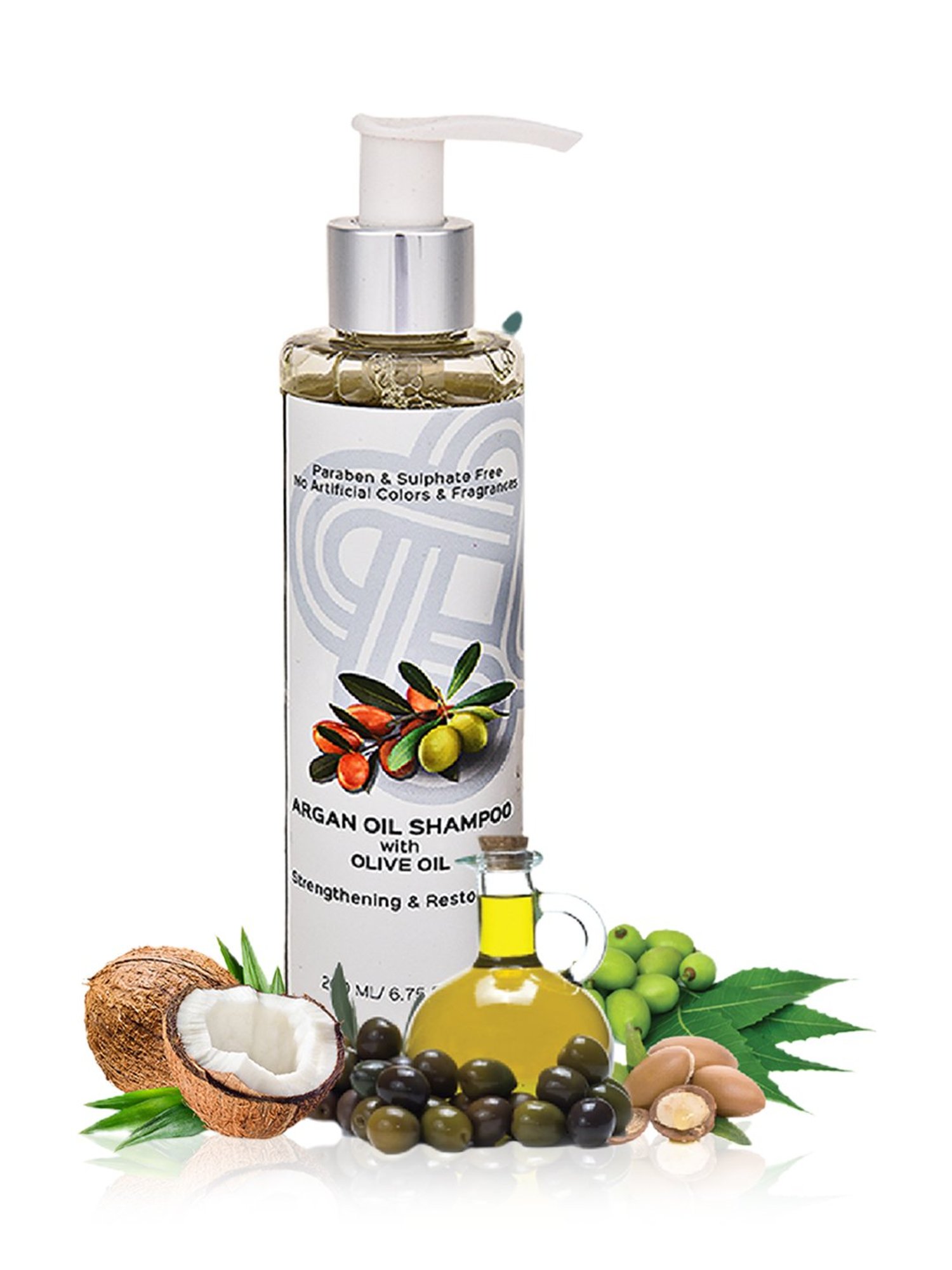 Teal & Terra Green Argan Oil Shampoo with Olive Oil for Hair Strengthening - 200 ml