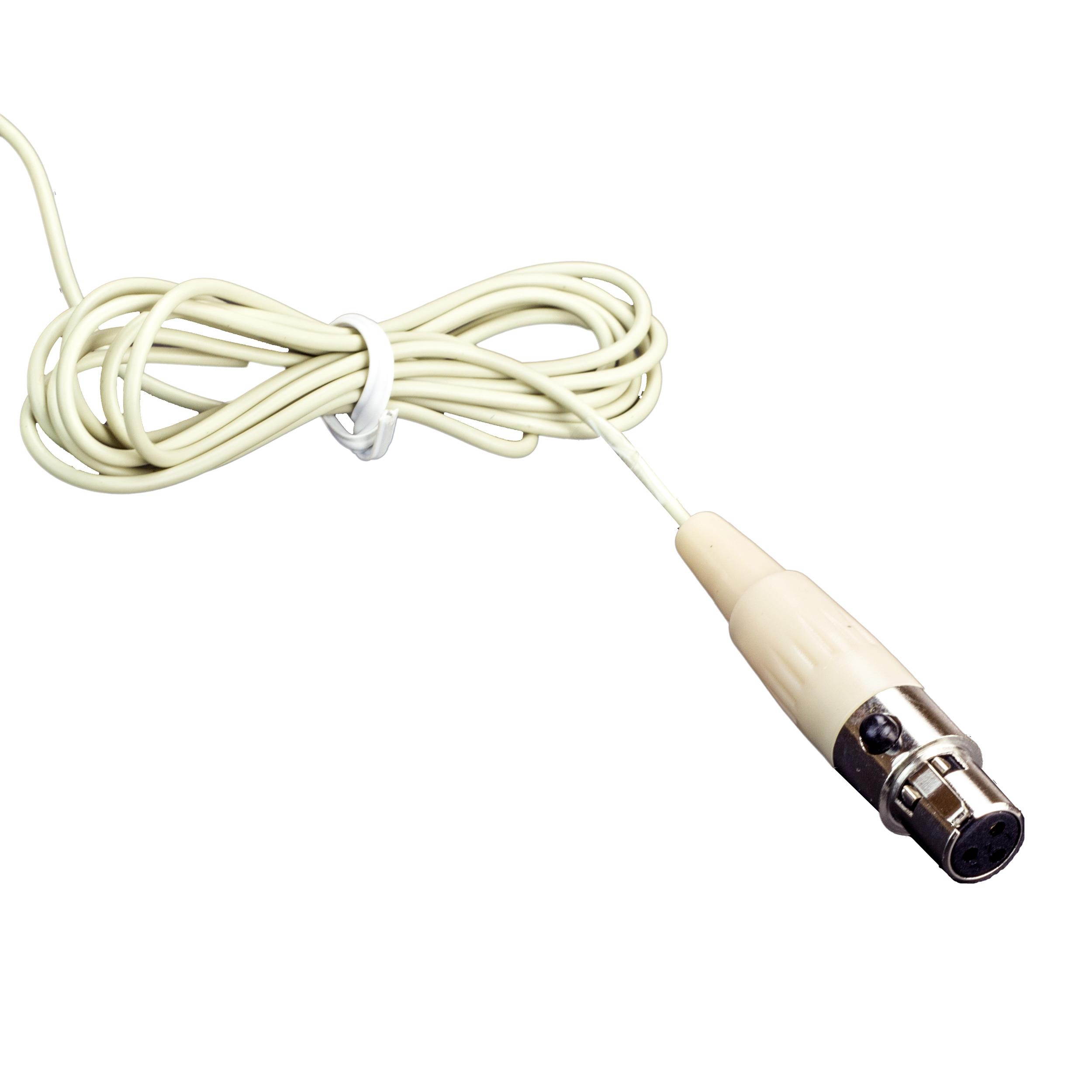 Nady HM-35 Omnidirectional Headworn Condenser Microphone - Small and lightweight, minimum visibility, Ideal for singers, performers, DJs, television announcers, etc. mini-xlr connection, Biege color