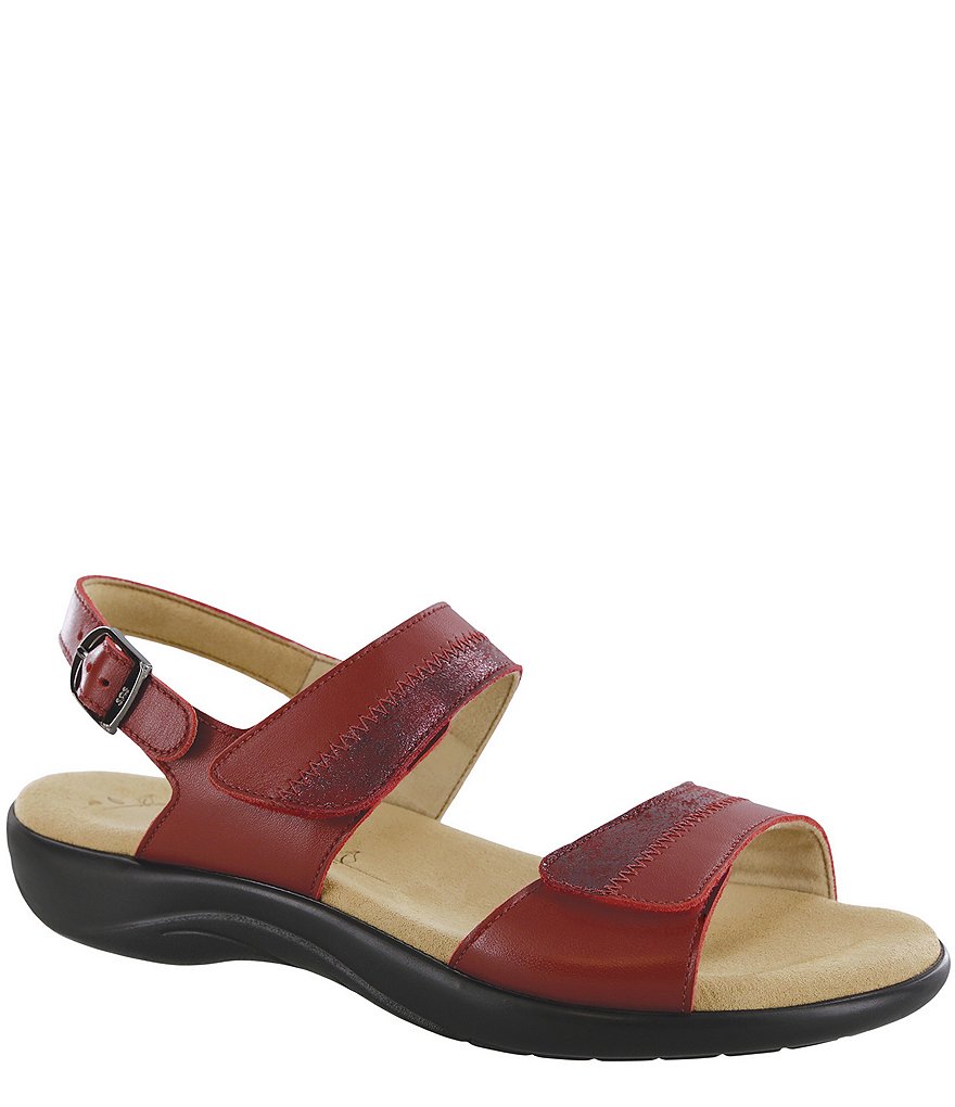 SAS Nudu Two-Toned Leather Heel Strap Sandals