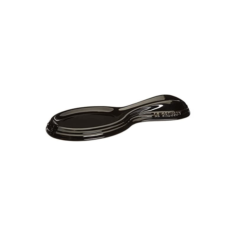 Stoneware 10-Inch Spoon Rest, Black