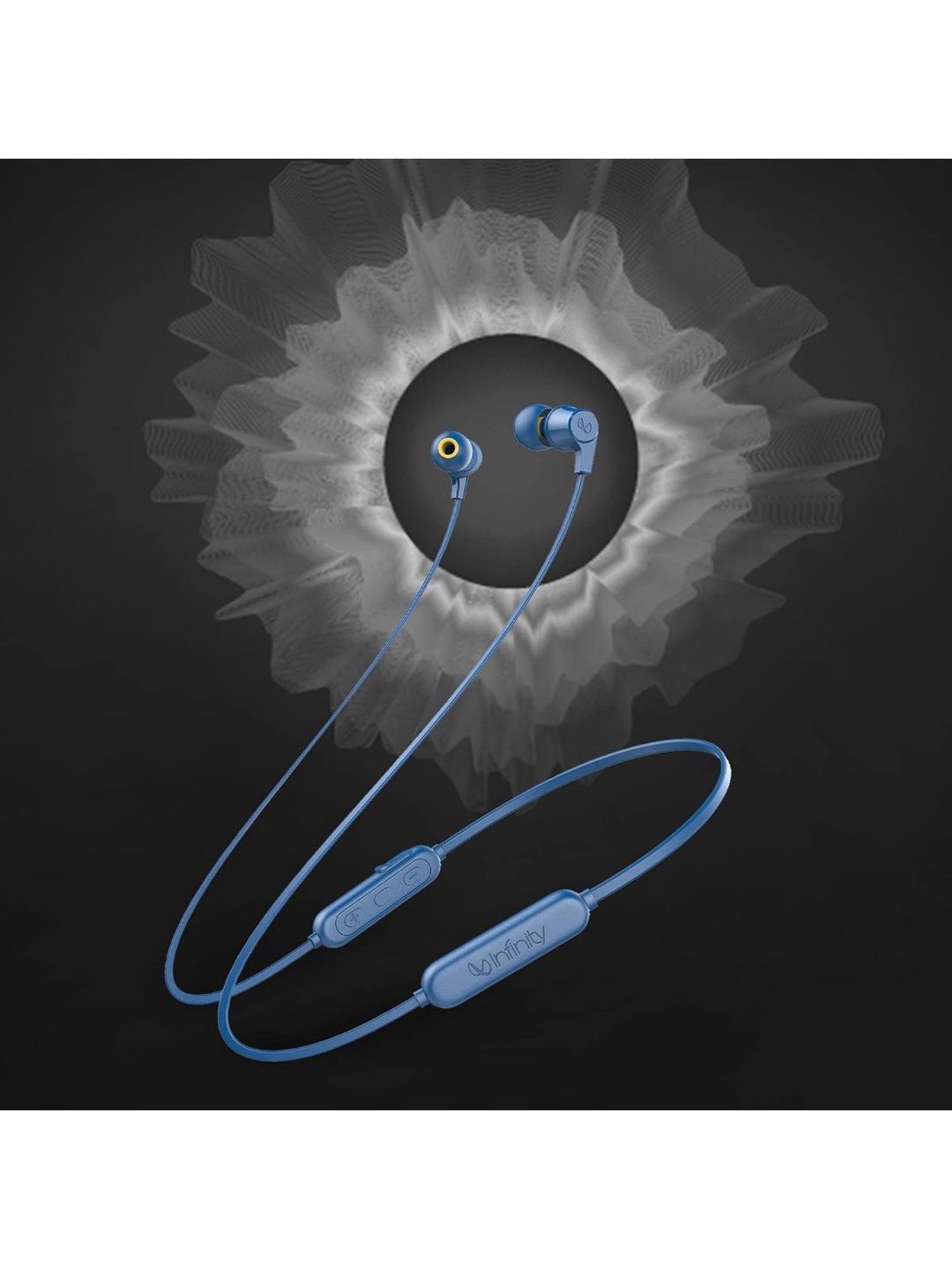 Infinity by Harman Tranz 300 Dual EQ Deep Bass Wireless Neckband Microphone (Blue)