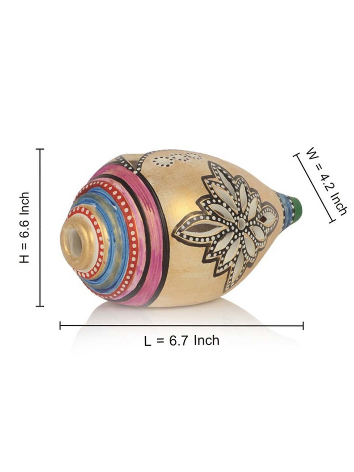 ExclusiveLane Terracotta Handpainted Shankh Shaped Table Tea Light Holder
