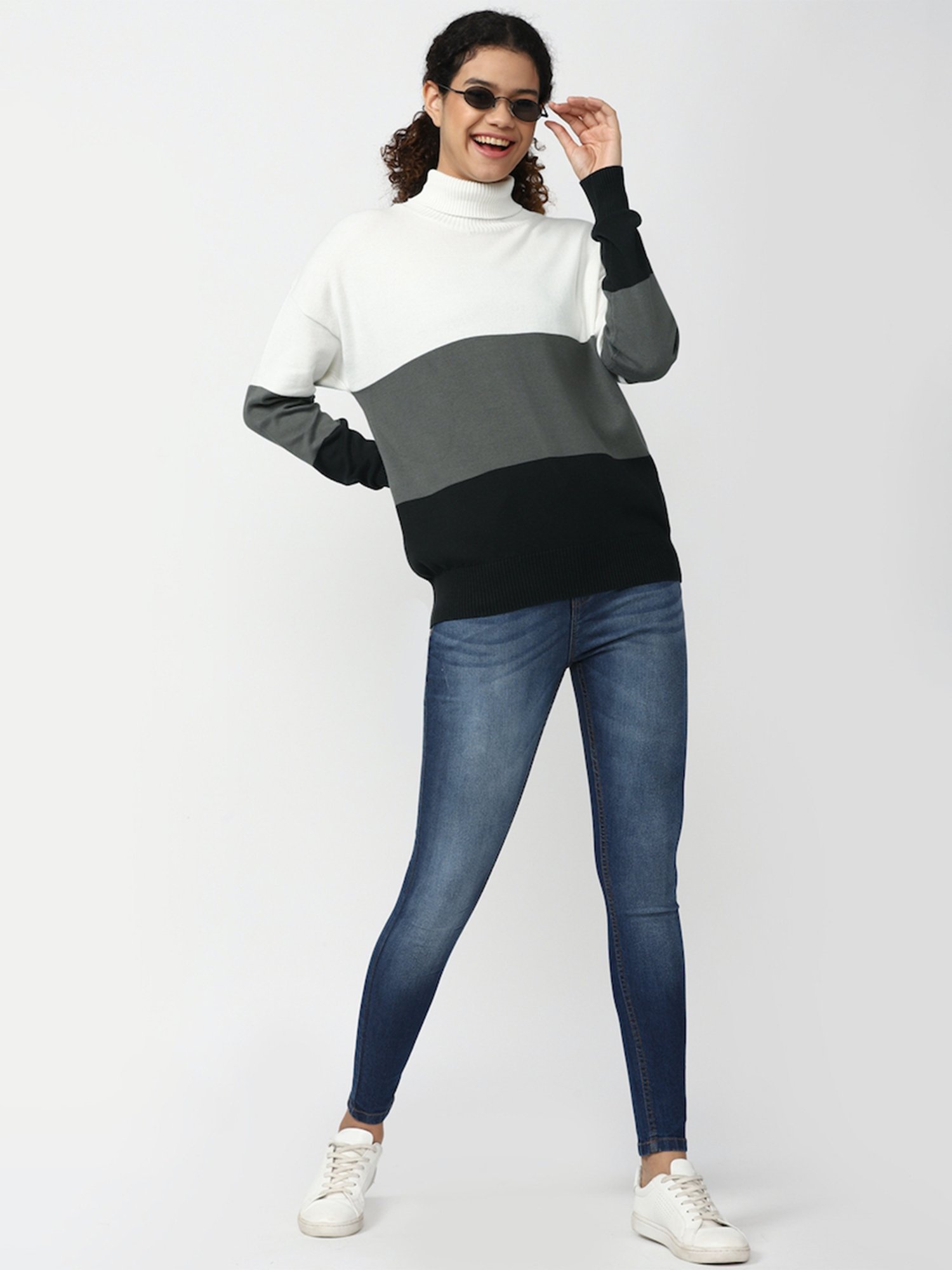 Forever 21 Multicolor Cotton Color-Block Sweater