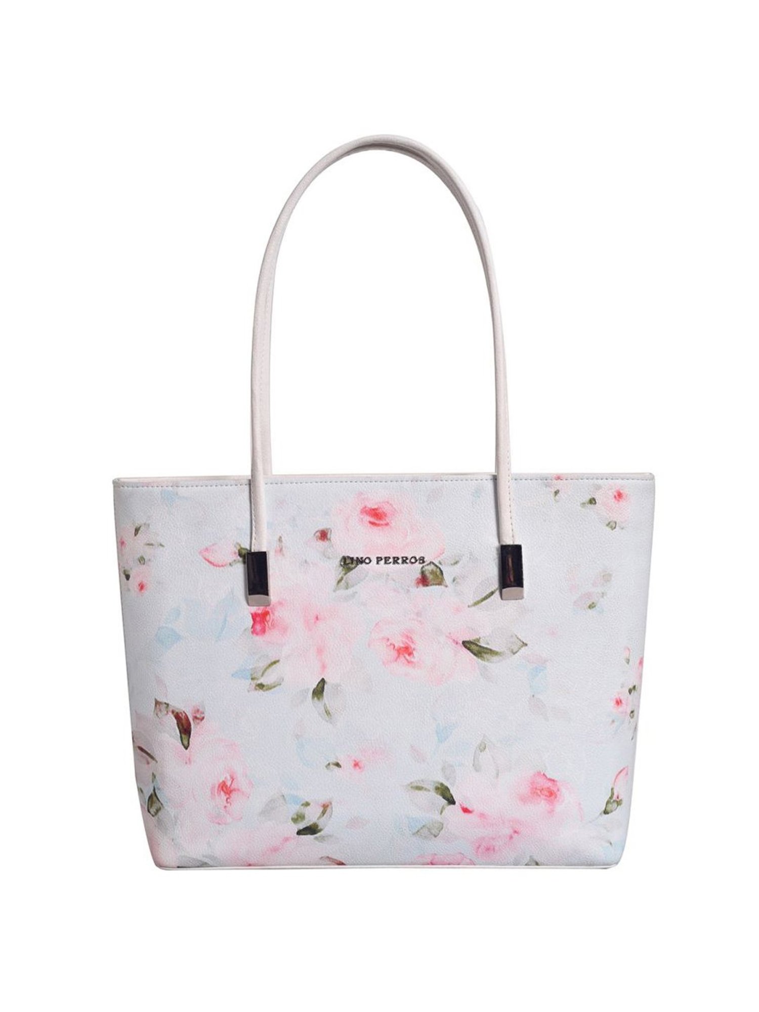 Lino Perros Blue Printed Medium Tote Handbag