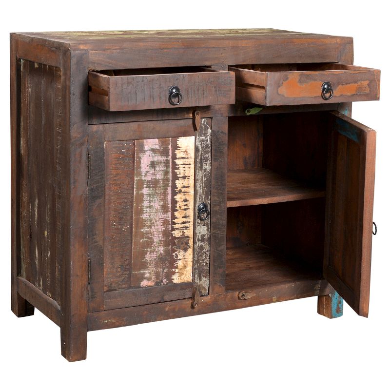 Reclaimed Wood 2-door Sideboard Cabinet - (33H x 35W x 18D )- Natural - Timbergirl