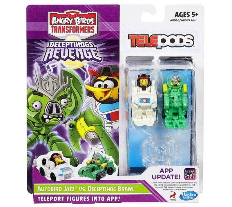 Autobird Jazz vs. Deceptihog Brawl Pig | Transformers Angry Birds Telepods Action figures