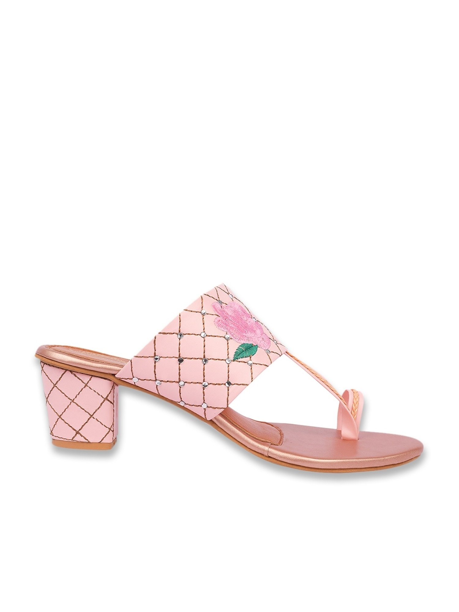 Shoetopia Women's Pink Toe Ring Sandals