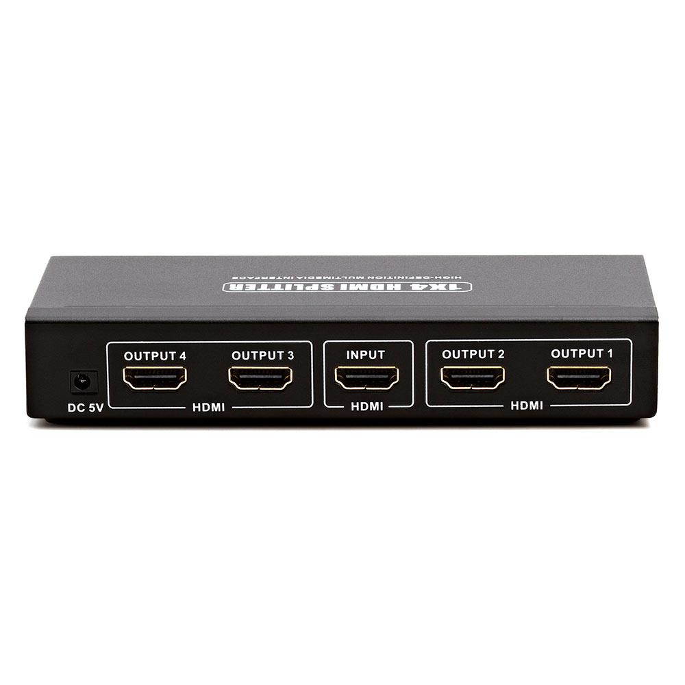 Cmple 4 Ports HDMI Powered Splitter 1x4 with Ultra HD 4K x 2K, 1080P & Full 3D support (One Input to Four Outputs)