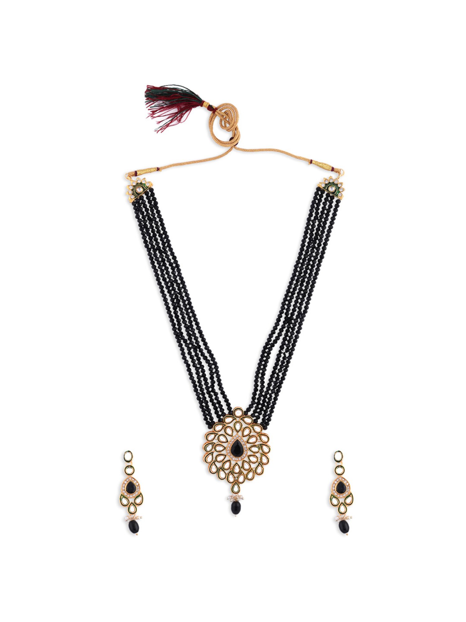 Fida Ethnic Indian Black Jewellery Set