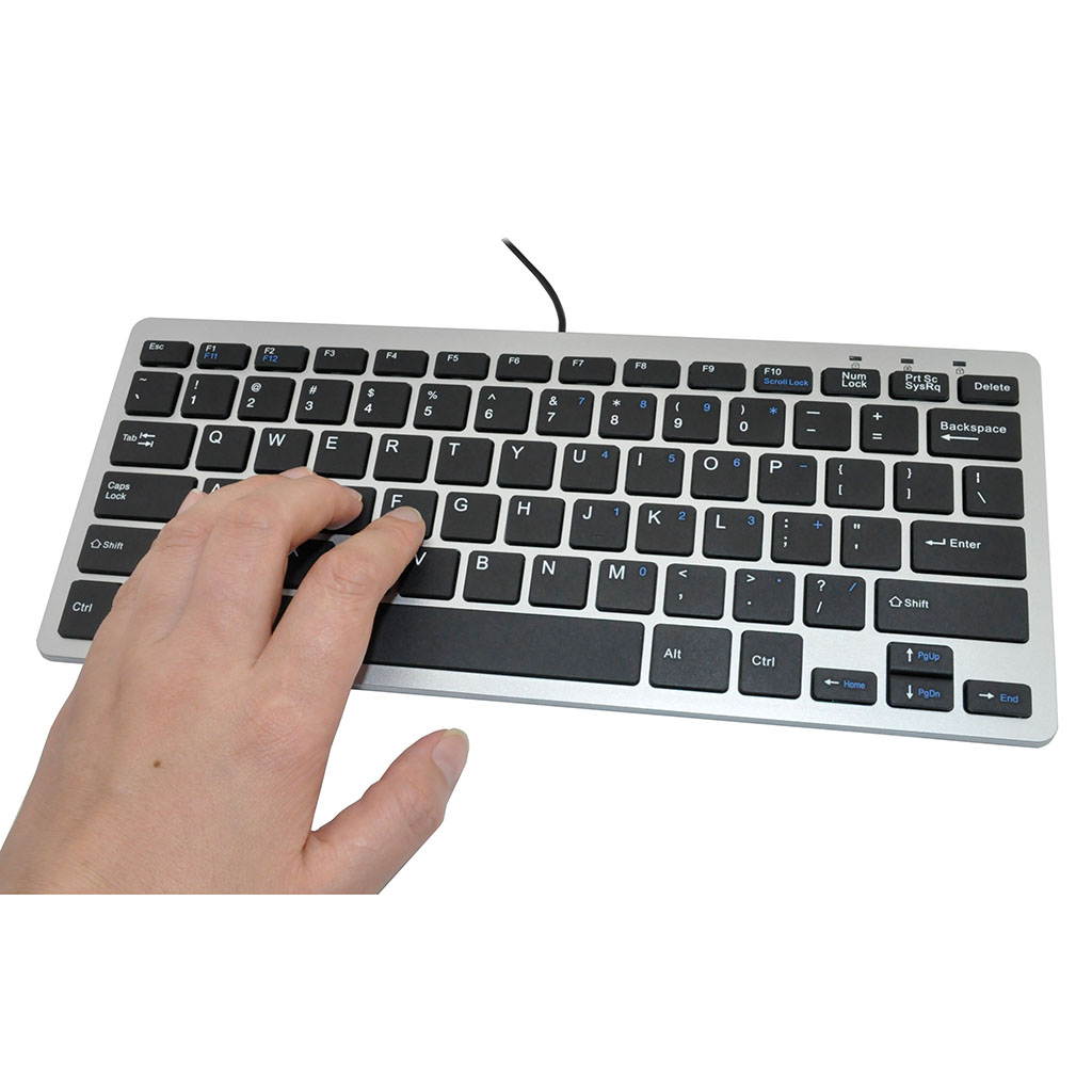 iKKEGOL Mini USB Slim Wired 78 Key Small Compact Keyboard for Desktop Laptop PC Win 7 - Black