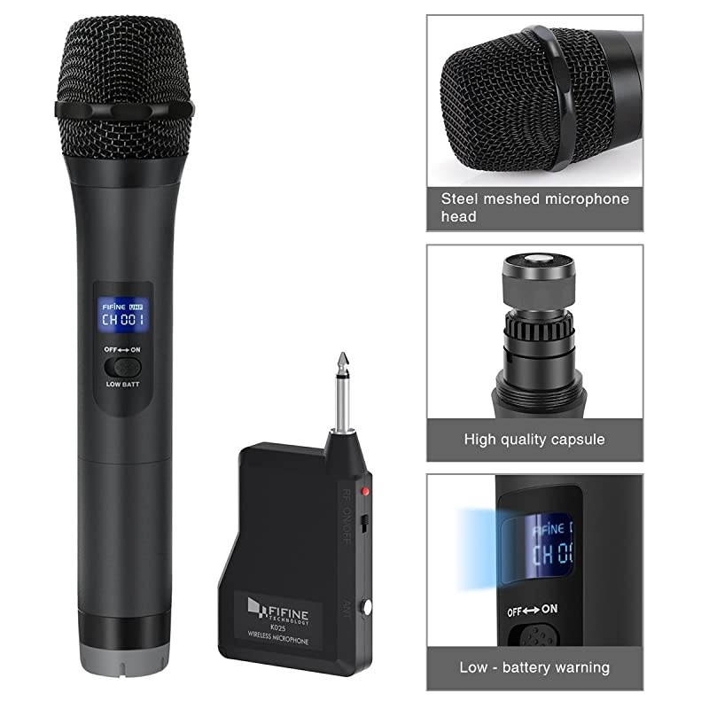 Microphone,Fifine Handheld Dynamic Microphone mic System for Karaoke Nights and House Parties to Have Fun Over The Mixer,PA System,Speakers-K025