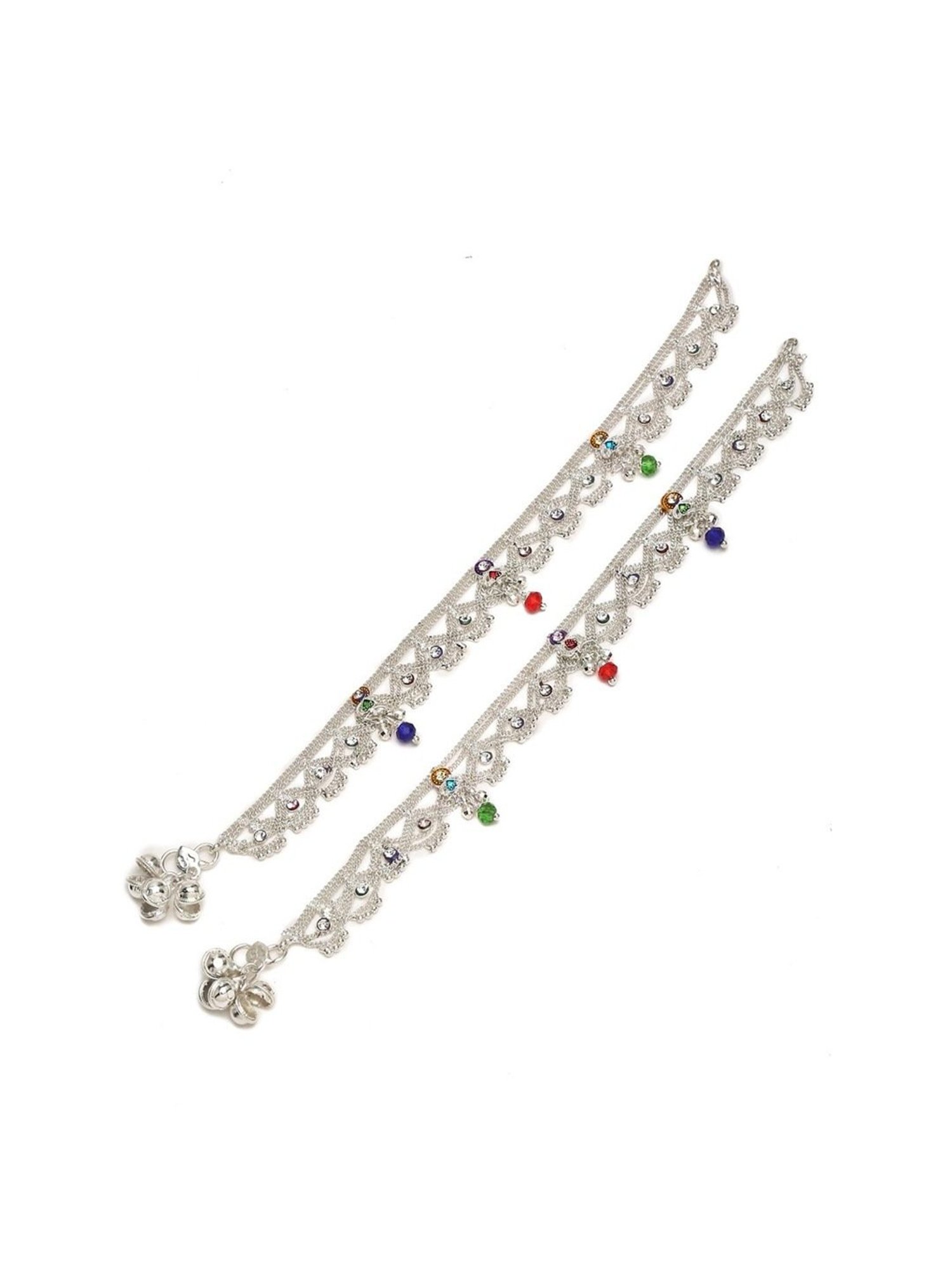 YouBella Gold-Plated Copper Strand Stylish Party Wear Anklets for Women - Set of 2