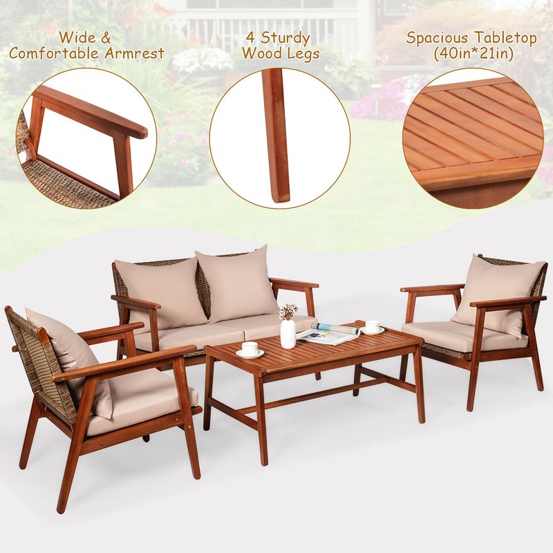 7pc Studio Shine Collection Patio Conversation Set with Sofa, 4 Armchairs & 2 Tables - W Unlimited
