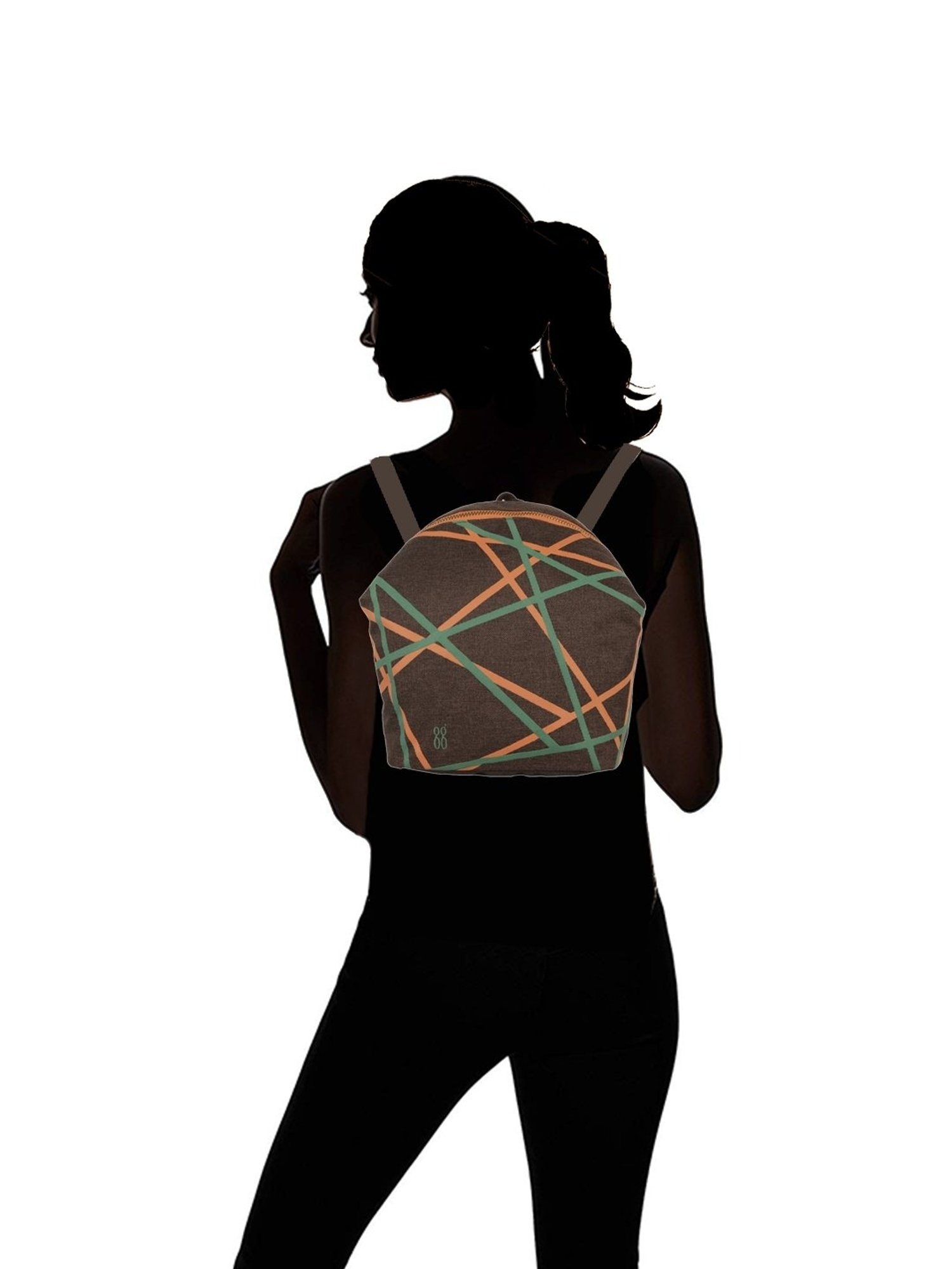 Baggit Brown Printed Medium Backpack