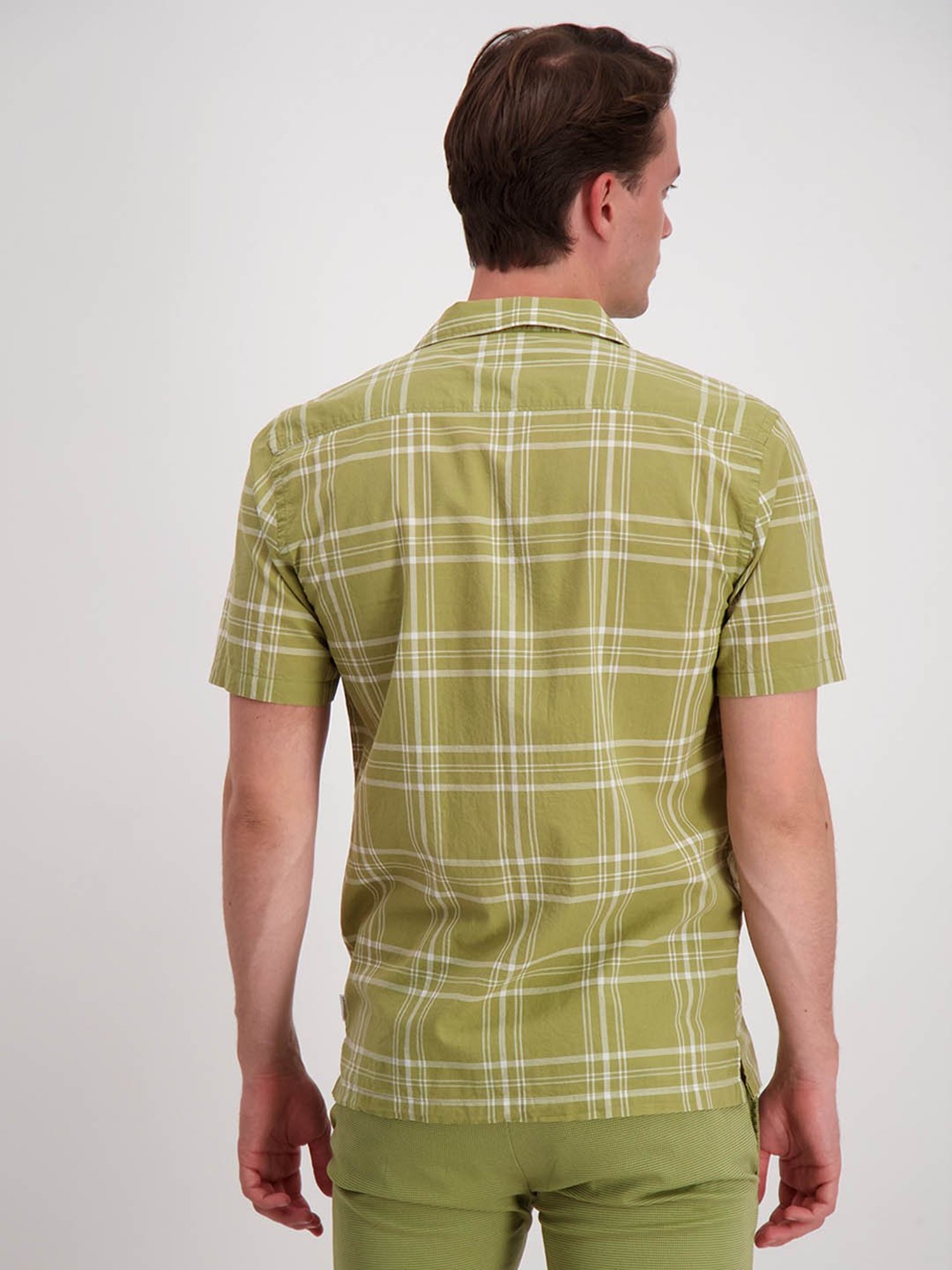 Lindbergh Sage Green Checks Shirt