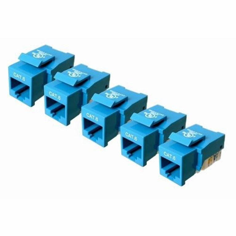 Cables Unlimited UTP-7100B-5 CAT-6 Keystone Jack, 5 Pack (Blue)