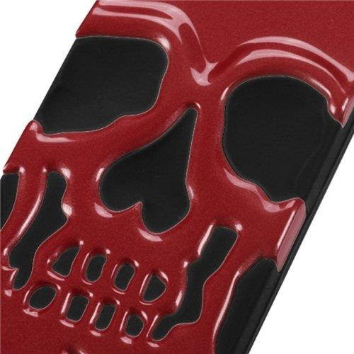 Asmyna Solid Red/Black Skullcap Hybrid Protector Cover for iPod touch 5