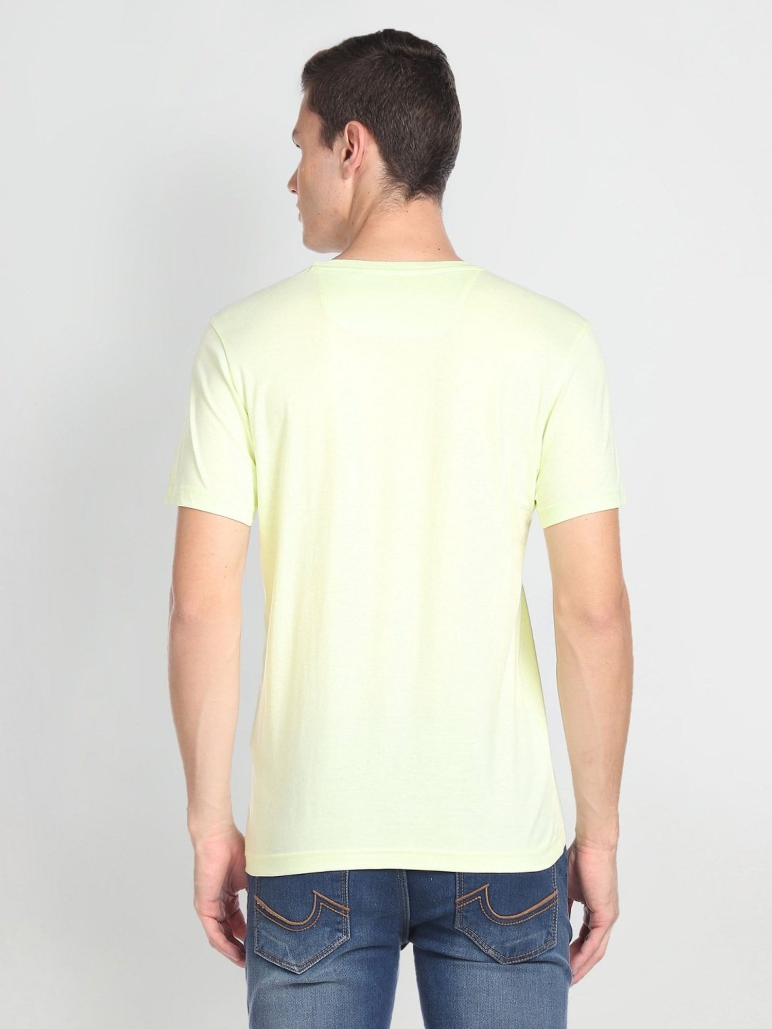 Arrow Sport Lemon Cotton Regular Fit Printed T-Shirt