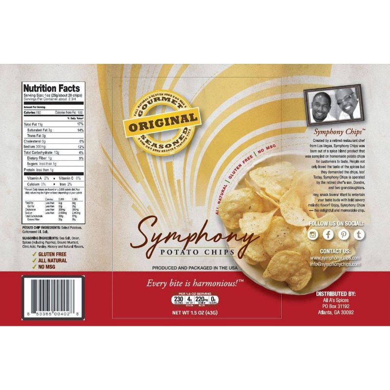Symphony Original Gourmet seasoned All-Natural Potato Chips - 7oz