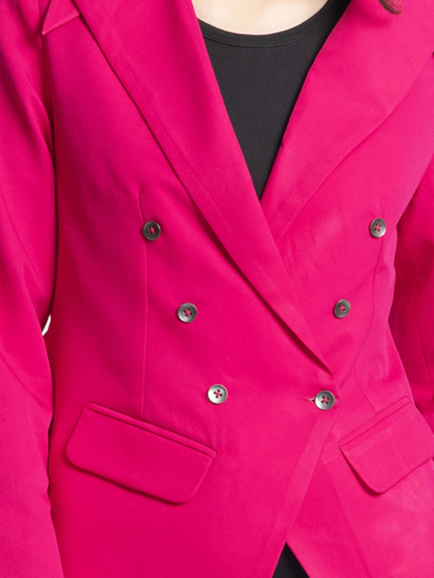 SHAYE Fuchsia Regular Fit Blazer