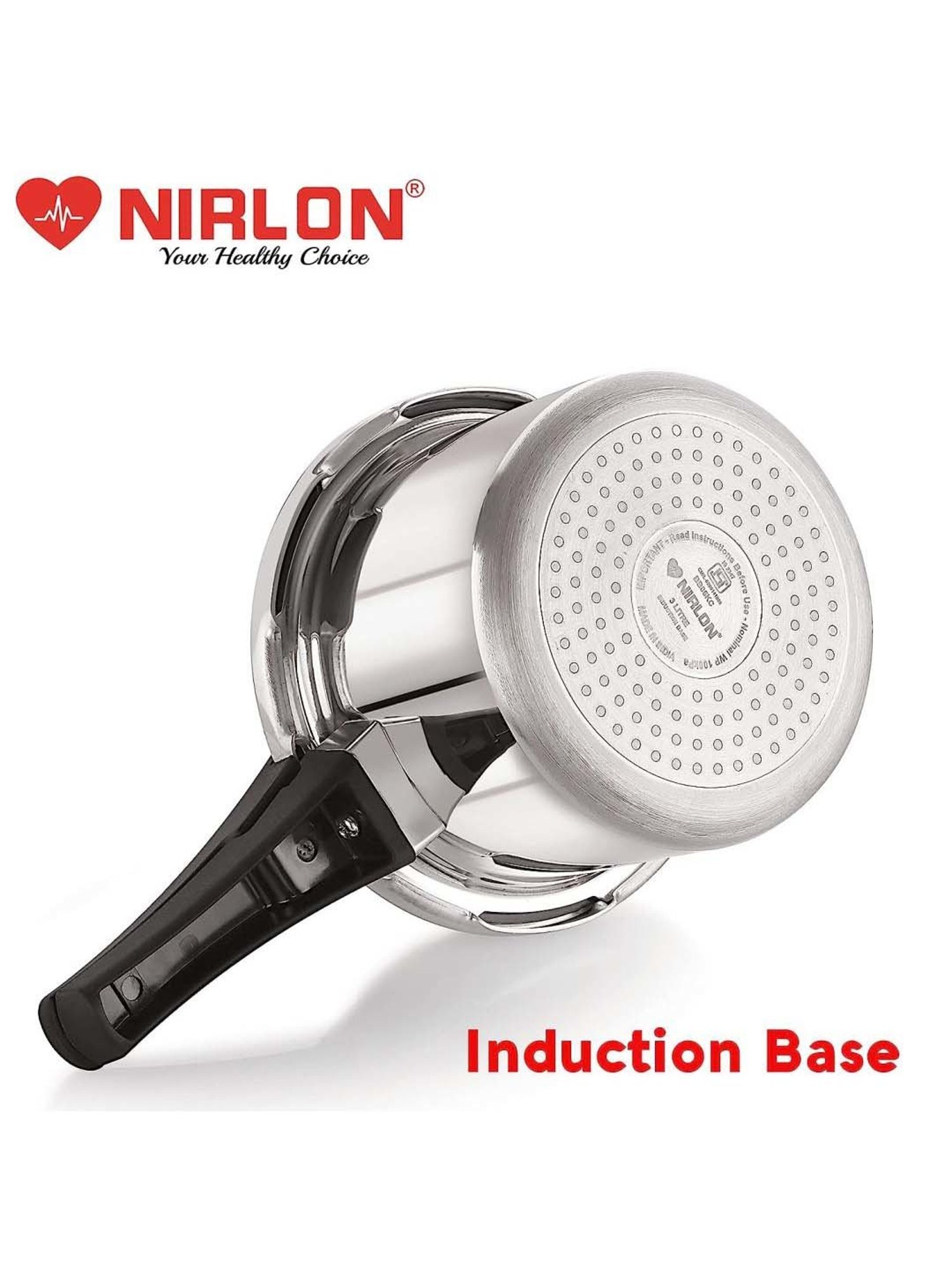 Nirlon Silver Aluminium Induction Outer Lid Pressure Cooker (3 L)