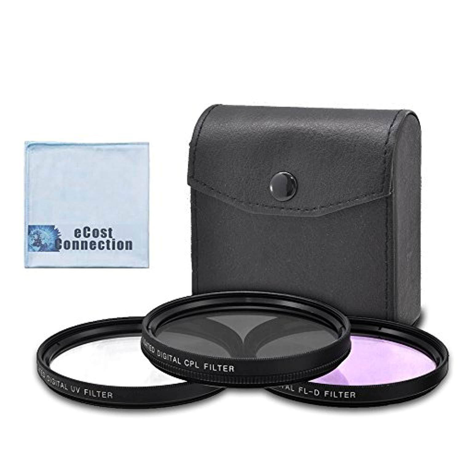 40.5mm high resolution pro series multi coated hd 3 pc. digital filter set for gz-ex555 full hd everio camcorder jvc gz-e505, j