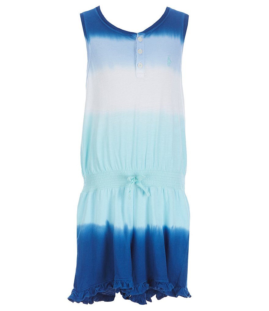 Polo Ralph Lauren Big Girls 7-16 Ombre Ruffle-Hem Romper