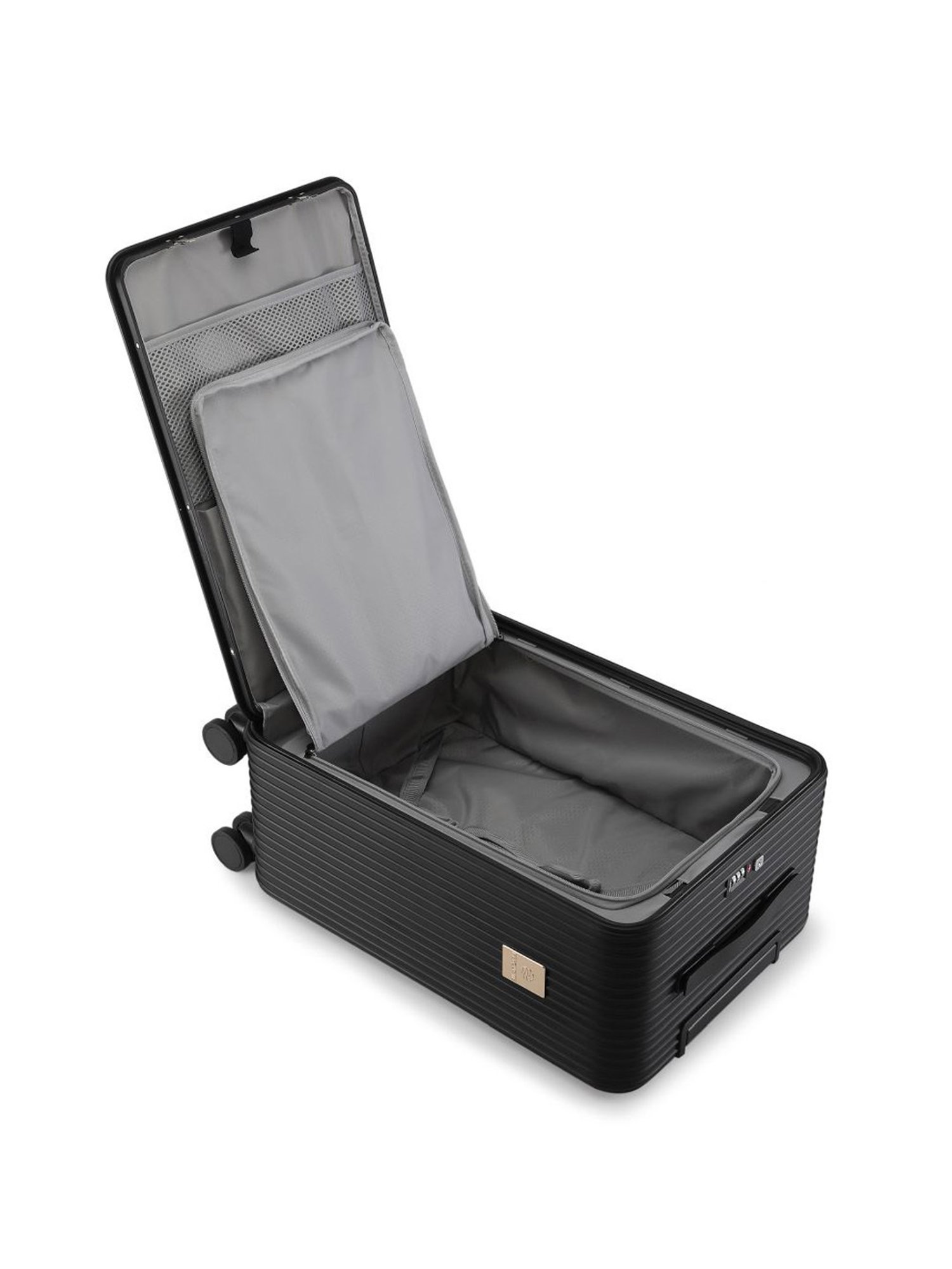 Perquisite Aluminium Trolly Black Textured Hard Cabin Bag - 56 cm