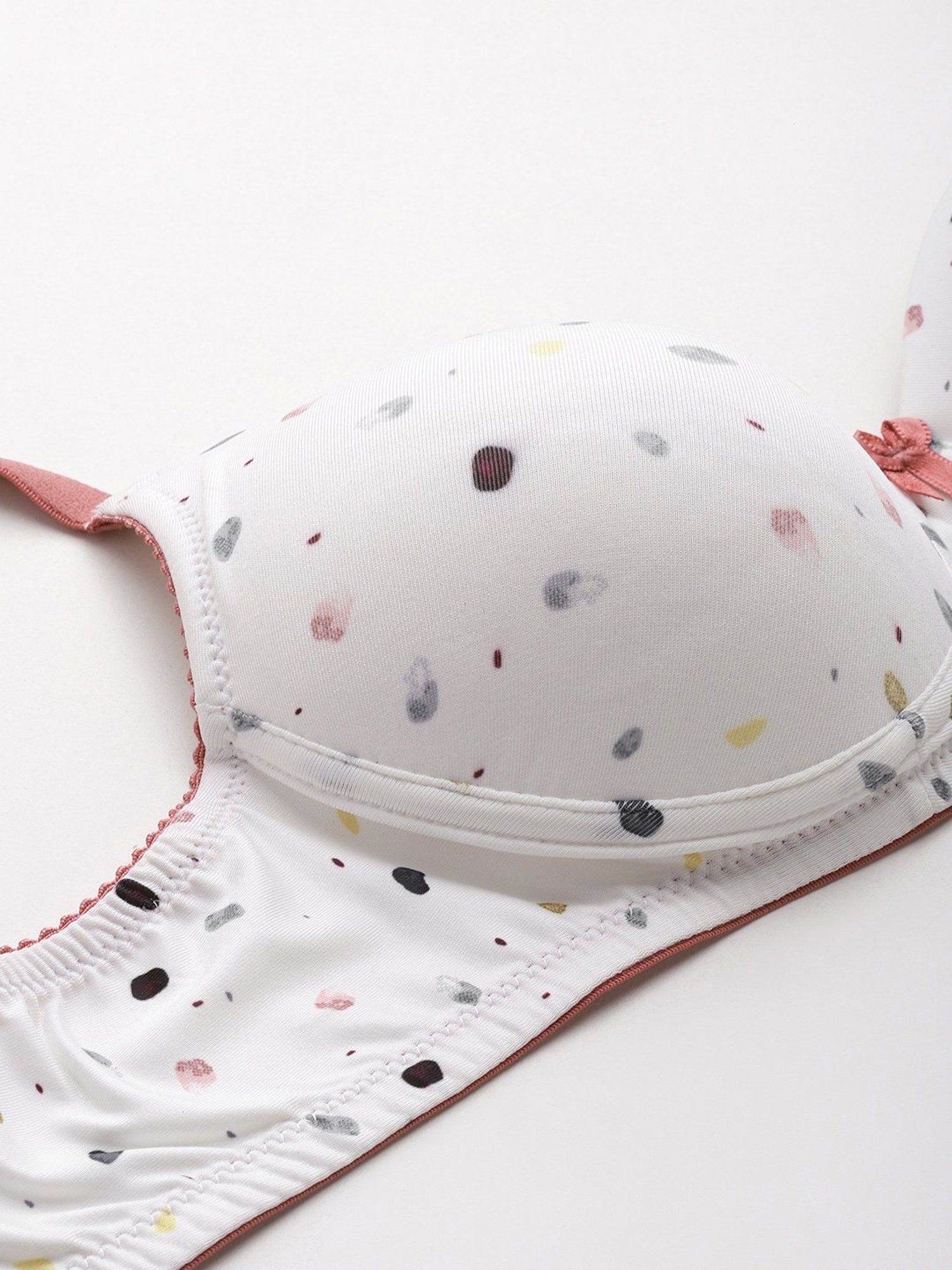 Leading Lady Off White Printed Full Coverage T-Shirt Bra