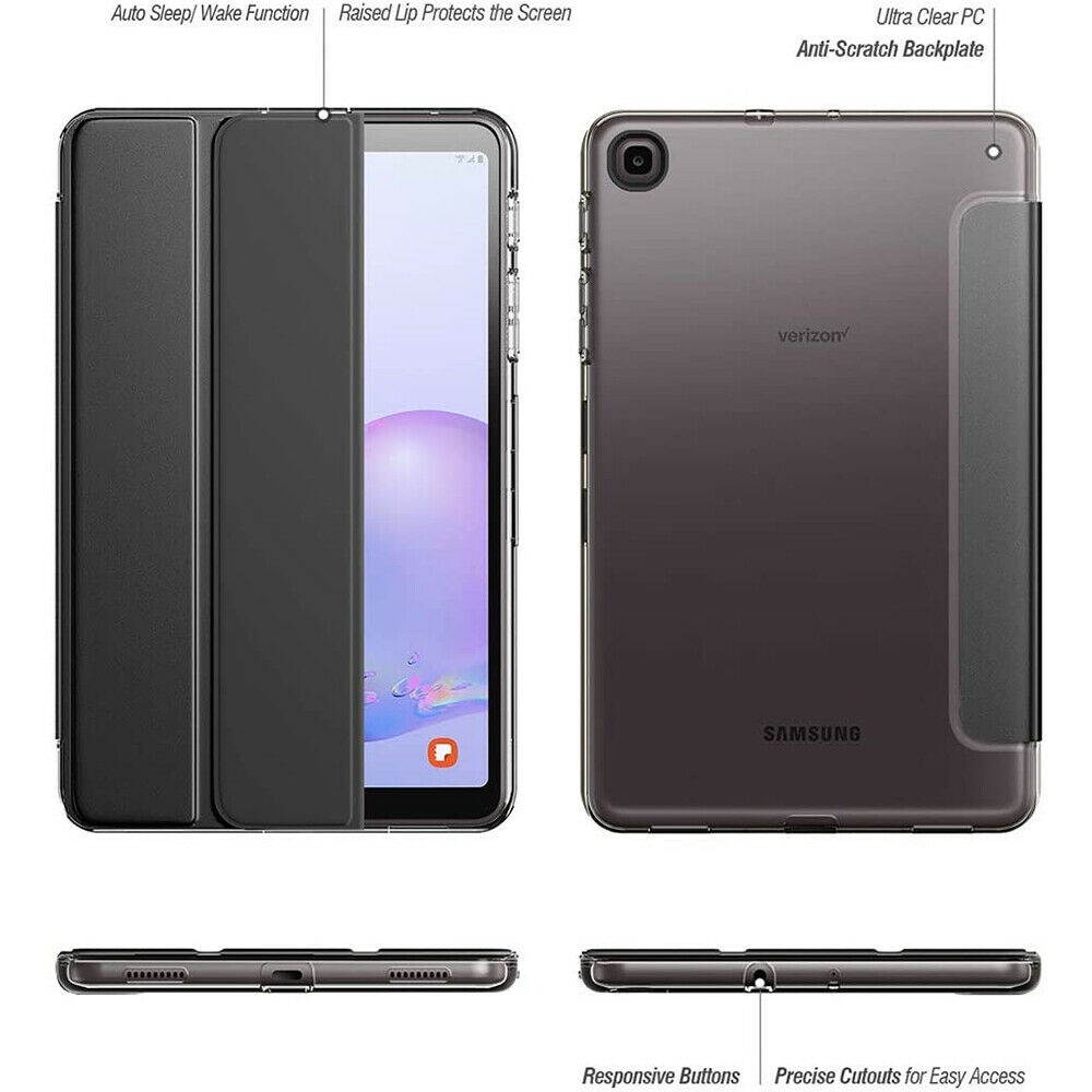 Samsung Galaxy Tab A 8.4 2020 Tablet Case Soft Clear TPU Back Cover Black