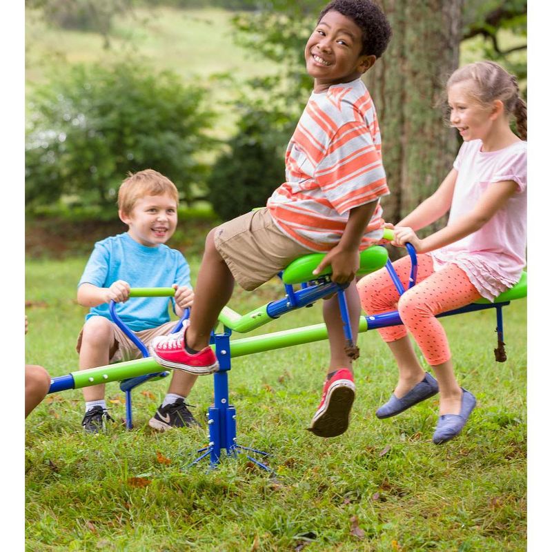 HearthSong Quad-Seat Teeter Totter Spinning Seesaw for Multiple Kids' Active Play