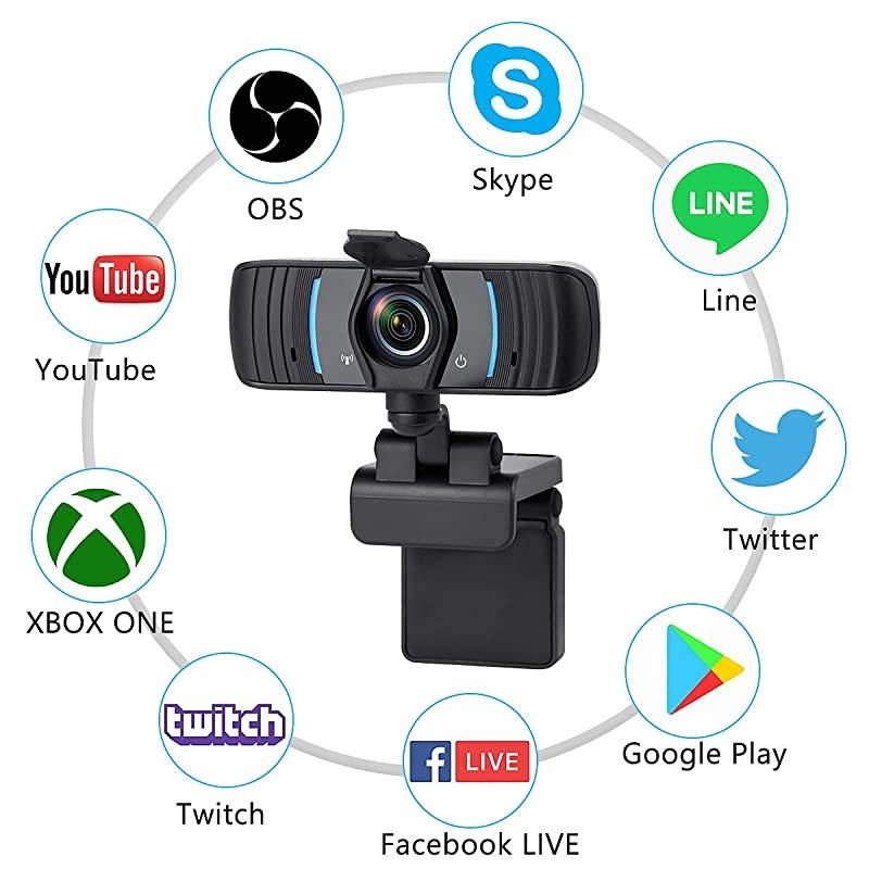 1080P Webcam with Privacy Cover, HD Webcam with Microphone with Noise Reduction, Wide Angel Laptop and Desktop USB Web Camera for Video Calling, Video Conferencing, Online Teaching or Gaming