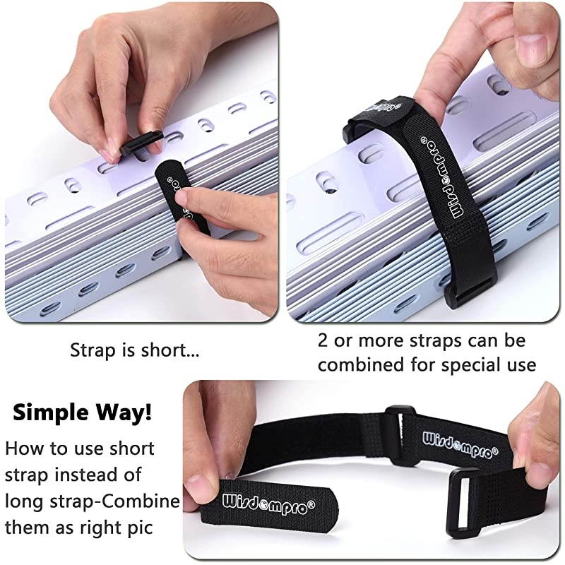 20 Pack 8 12 18 24 Inches Hook and Loop Reusable Fastening Cable Tie Down Straps by  Reusable Durable Functional Ties to Keep Your Home Office Workspace from Tangled Messes of Cords