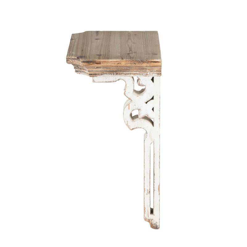 38" Soloman Wooden Shelf with Metal Brackets Brown - Kate & Laurel All Things Decor