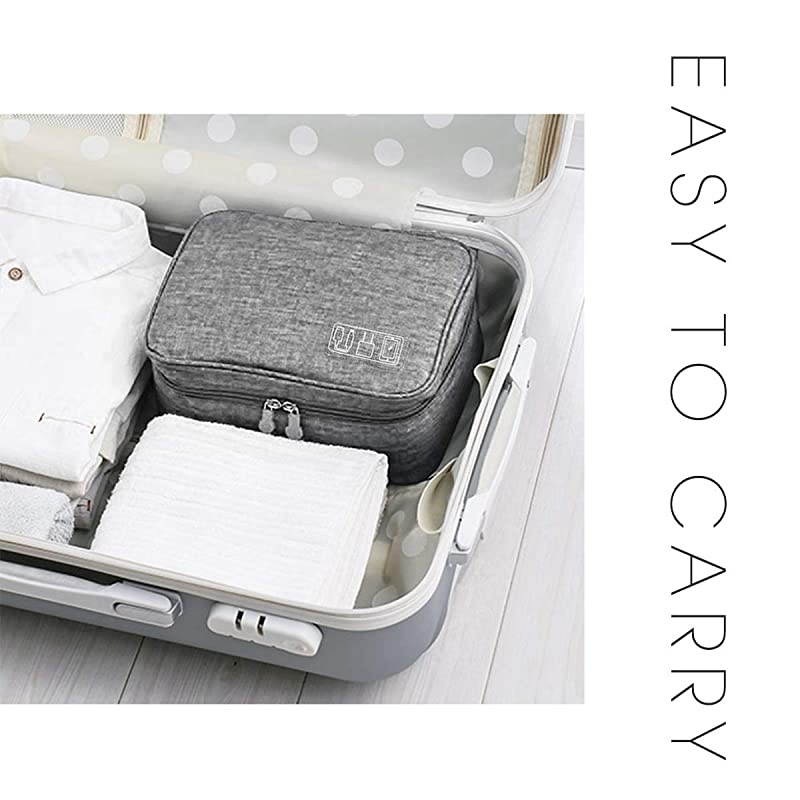 Electronics Organizer  Electronic Accessories Bag Travel Cable Organizer ThreeLayer for iPad Mini Kindle Hard Drives Cables Chargers ThreeLayerGrey