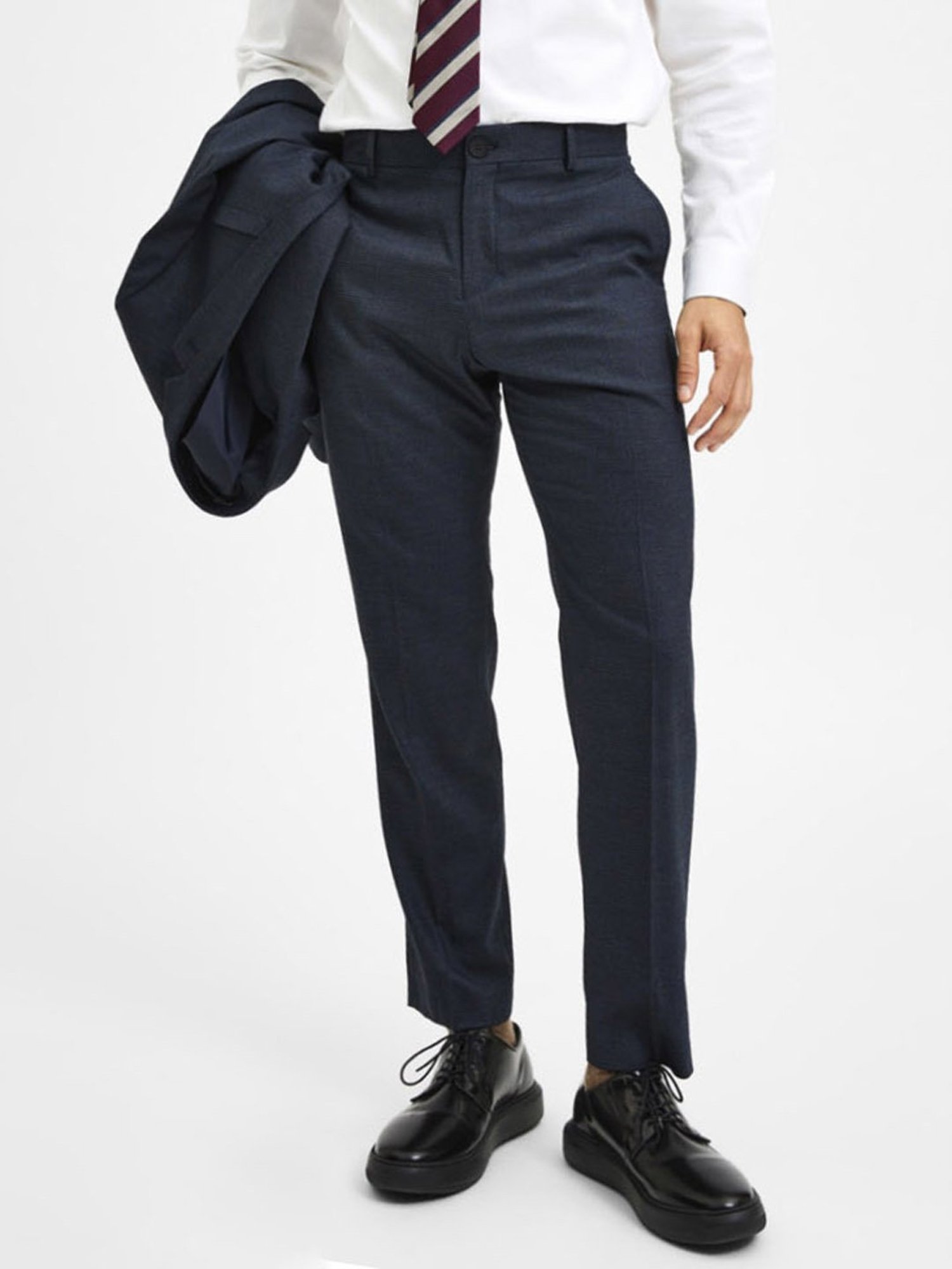 SELECTED HOMME Sky Captain Slim Fit Self Pattern Trousers