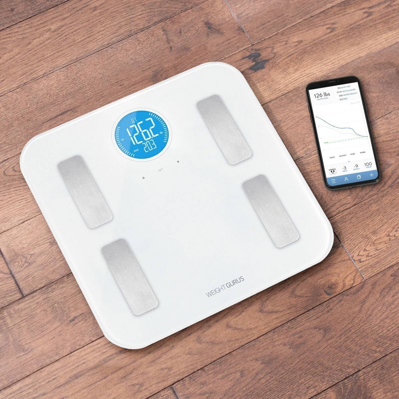 Wifi Plastic/Glass Personal Scale White - Weight Gurus