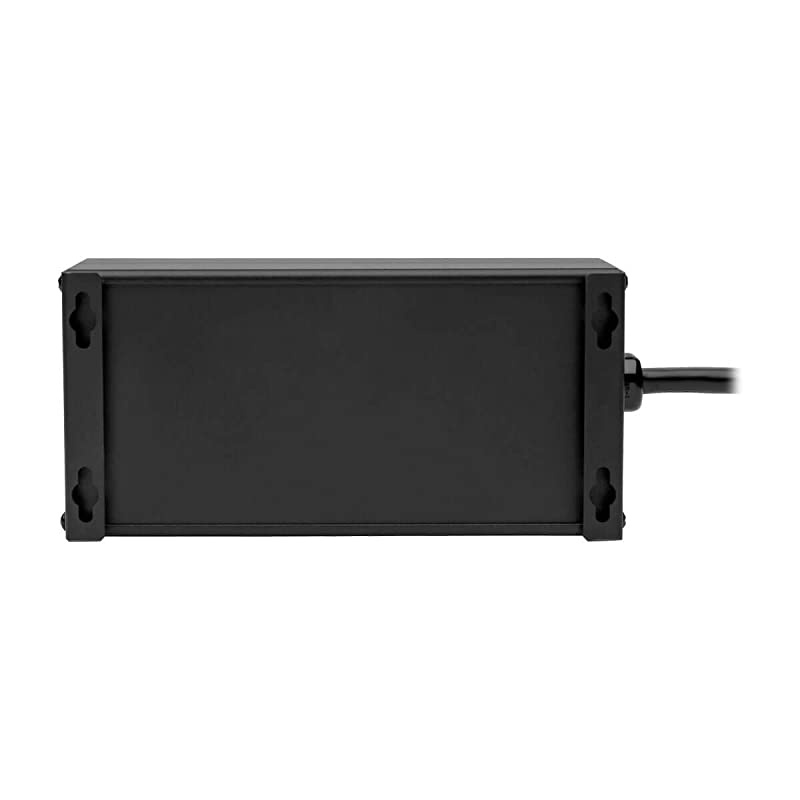 Isobar 4 Outlet Surge Protector Power Strip with 2 USB Charging Ports 8ft Long Cord RightAngle Plug Metal 3330 Joules Lifetime Limited Warranty $50K Insurance IBAR4ULTRAUSBBBlack