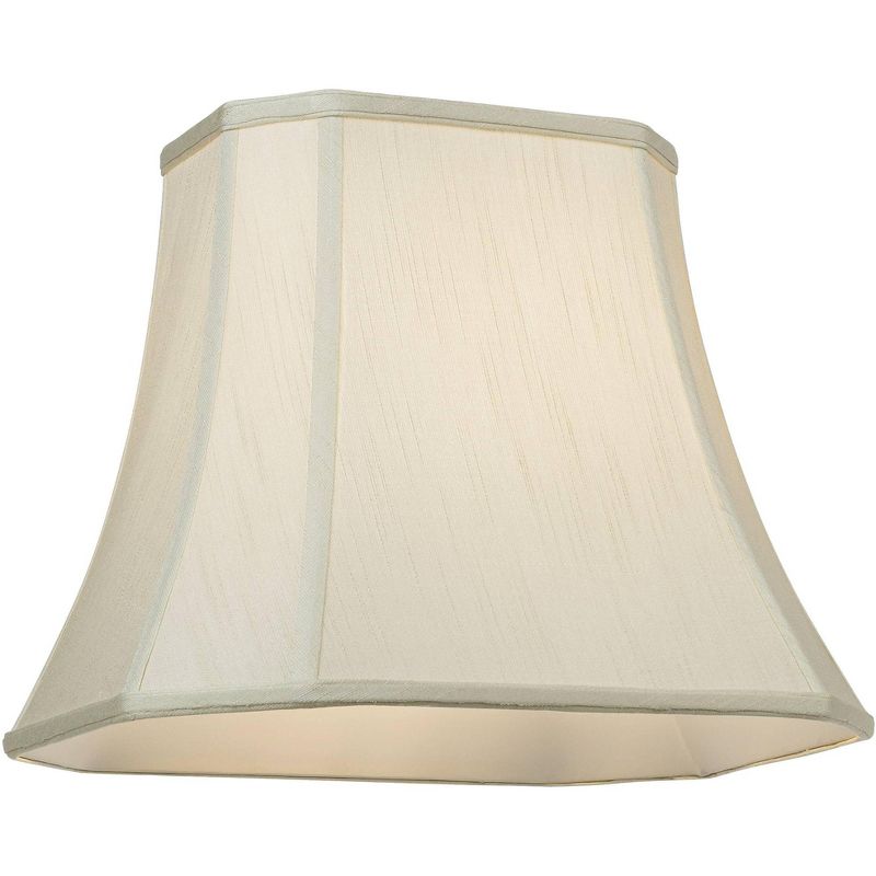 Imperial Shade Creme Medium Rectangle Cut Corner Lamp Shade 10" Wide x 7" Deep at Top and 16" Wide x 12" Deep at Bot and 13" Slant x 12.5" H (Spider)