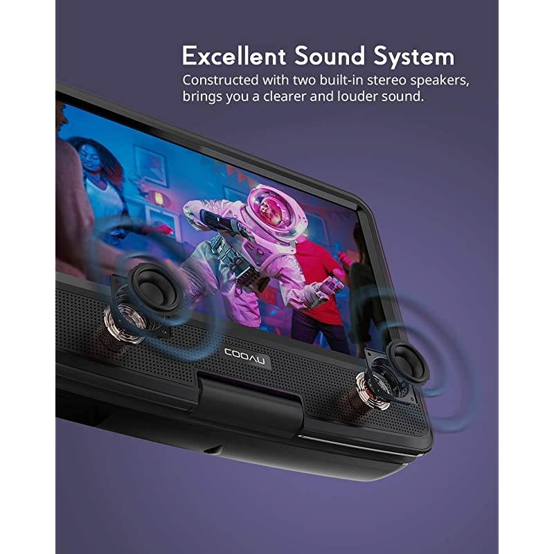 11 Portable DVD Player Support Power Bank Charging Last Memory Function Region Free SDUSBAVOut Port with HD Swivel Screen Black