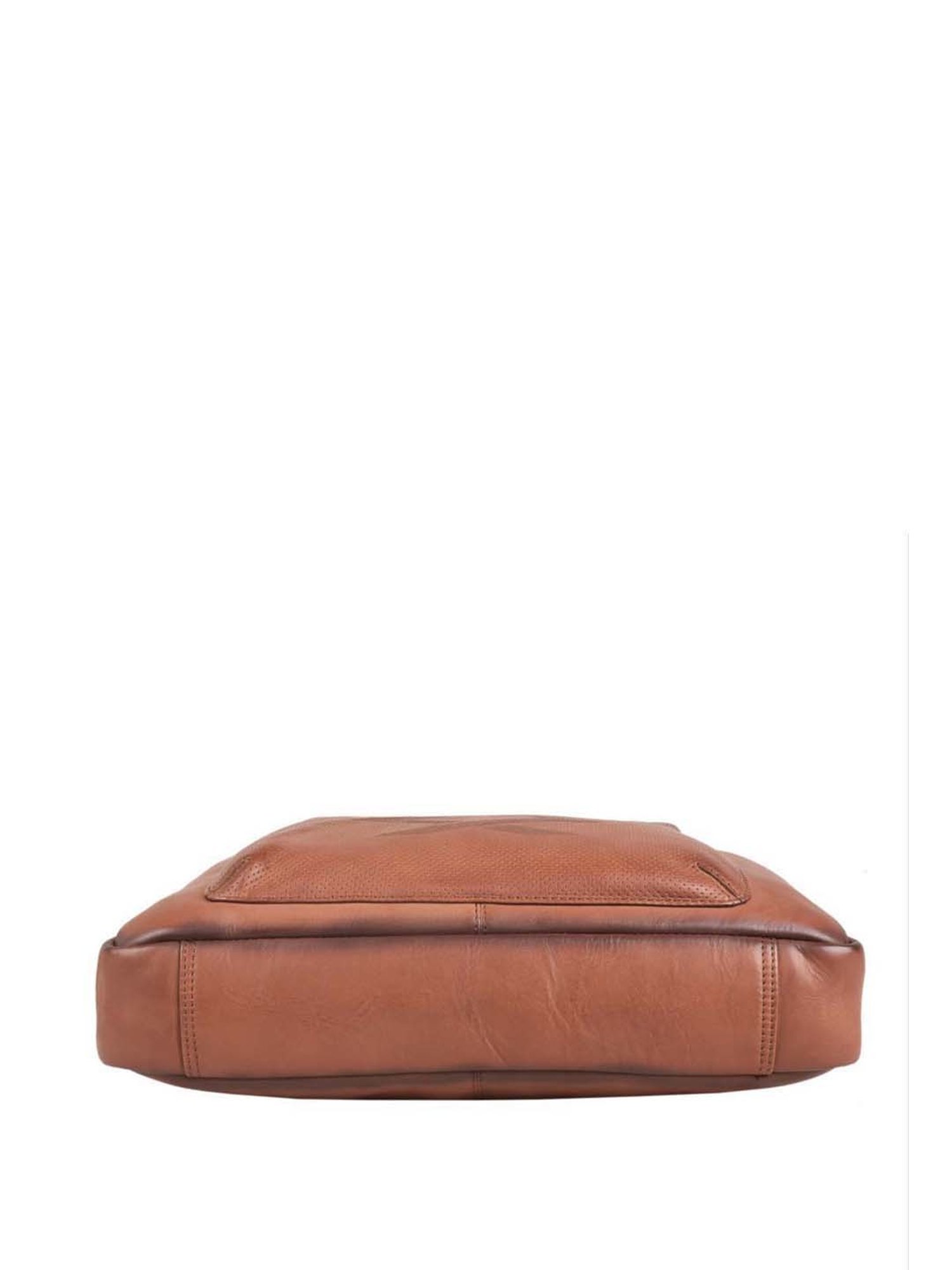 KOMPANERO Tan Leather Medium Messenger Bag