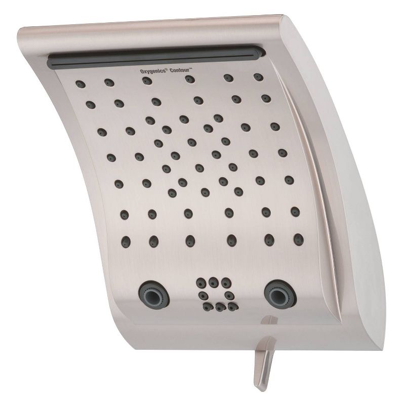 6 Setting Contour Rain Shower Head Brushed Nickel - Oxygenics