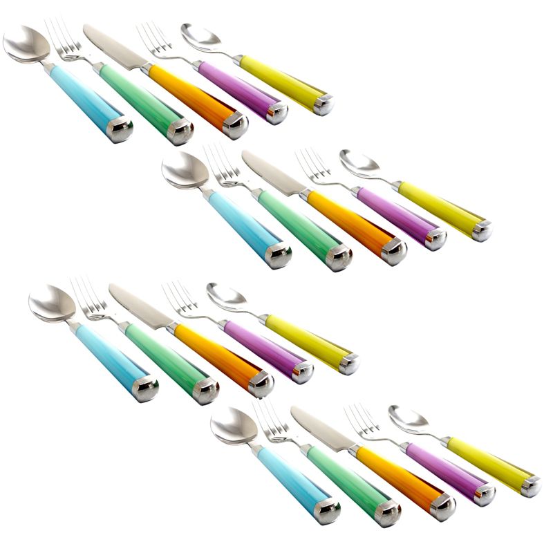 Gibson Home Pastel Extravaganza 20 Piece Stainless Steel Flatware Set