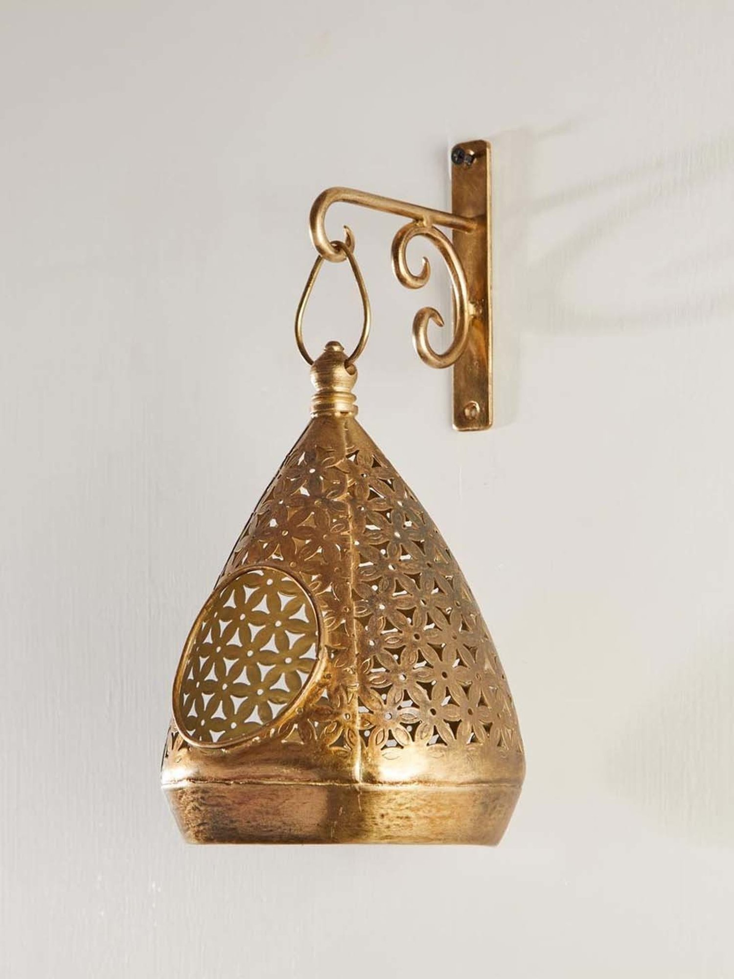 Fabindia Home Soha Gold Metal Hanging Lantern