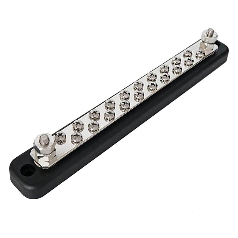 150A Line Buss Bar 20 Screw Terminal Ground Distribution Block  Marine Busbar for Boat Automotive Truck RV