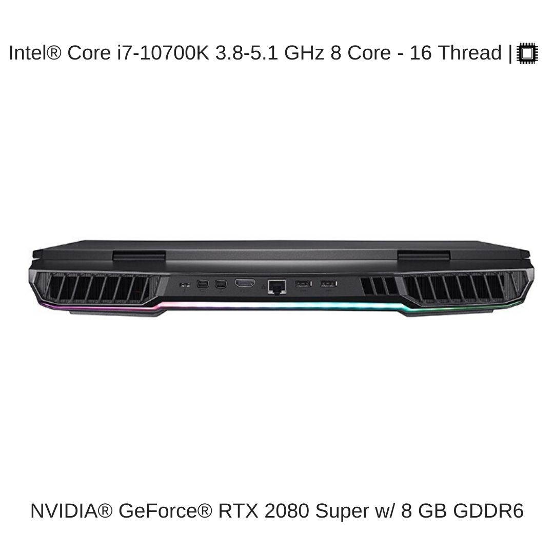 EVOC High Performance Systems X1701F (X170SM-G) 17.3" FHD 240Hz | 3.8 GHz i7-10700K, RTX 2080 Super, 128 GB 3200MHz RAM, 16 TB PCIe SSD | Performance Upgrades & Warranty