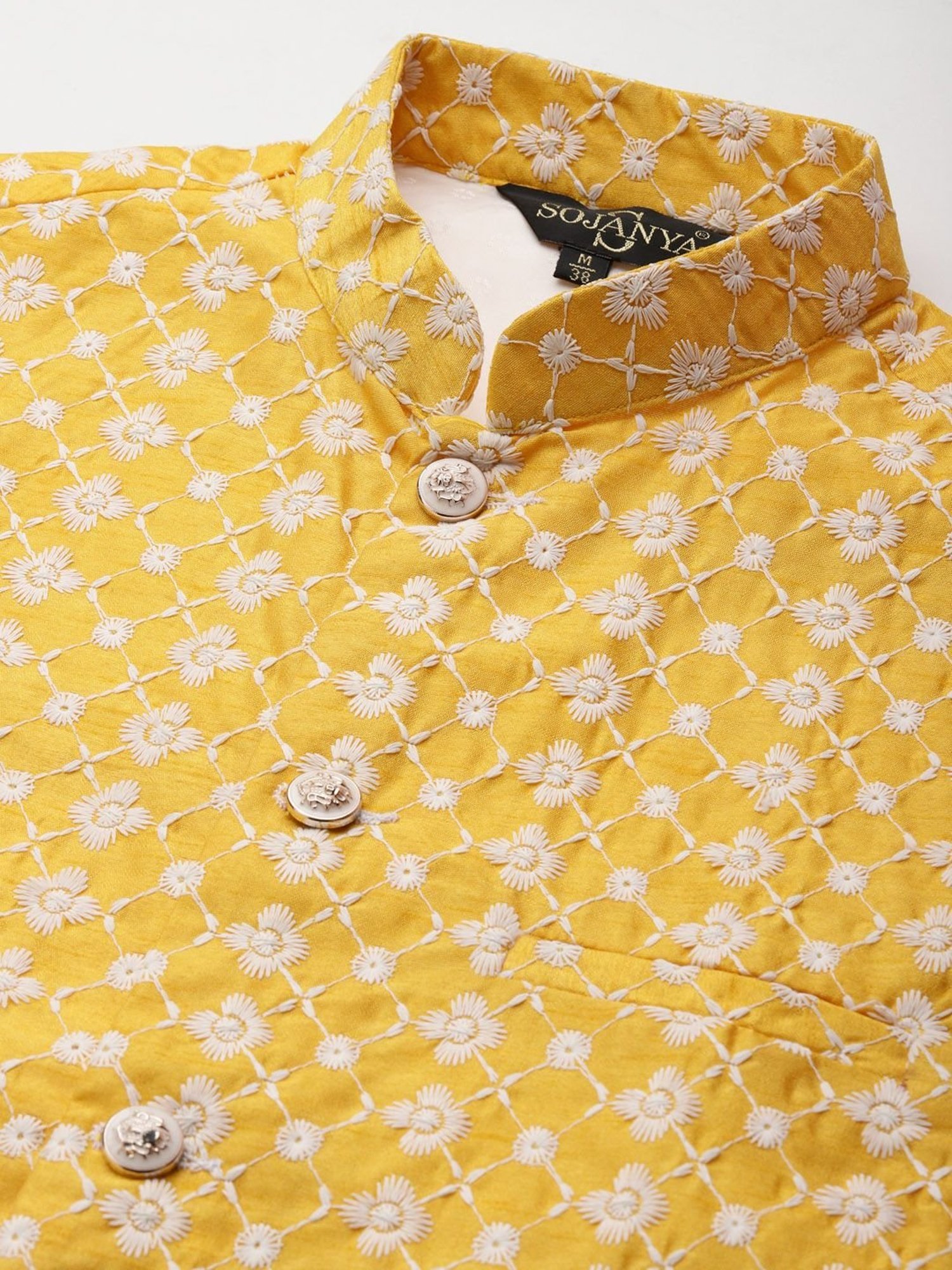 Sojanya Pink Regular Fit Embroidered Kurta Set With Jacket