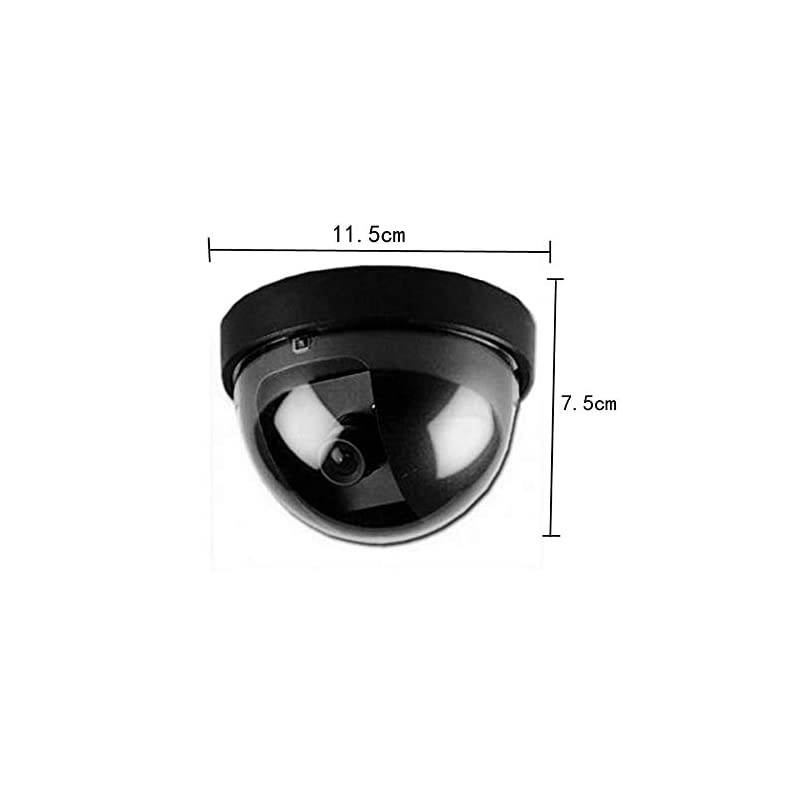Fake Camera Dummy Security CCTV Dome Camera Simulated Cameras Realistic Look with Flashing Red LED Light for HomesYardBusiness